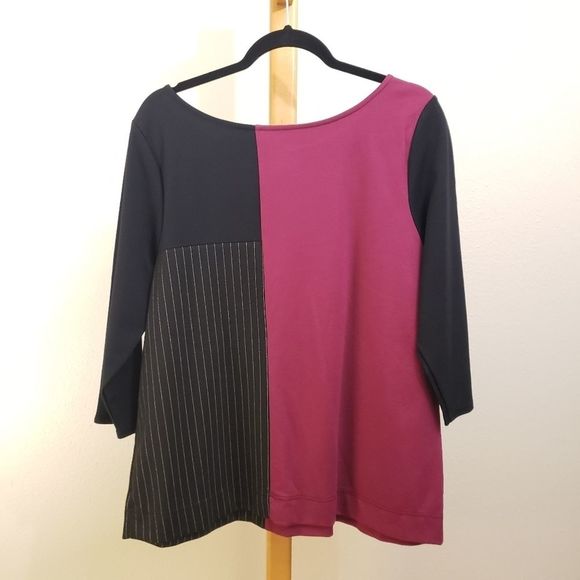 Lane Bryant 3/4 sleeve mixed print ponte top - Picture 4 of 6